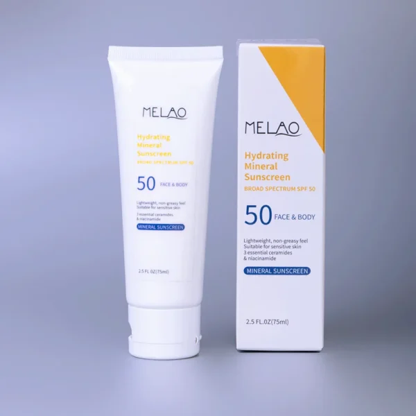 Melao-Sunscreen Melao mineral sunscreen SPF 50 no white cast for all skin tones Kenya